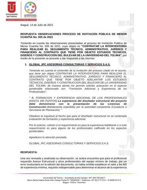 PDF RESPUESTA OBSERVACIONES PROCESO DE INVITACIÓN DOKUMEN TIPS