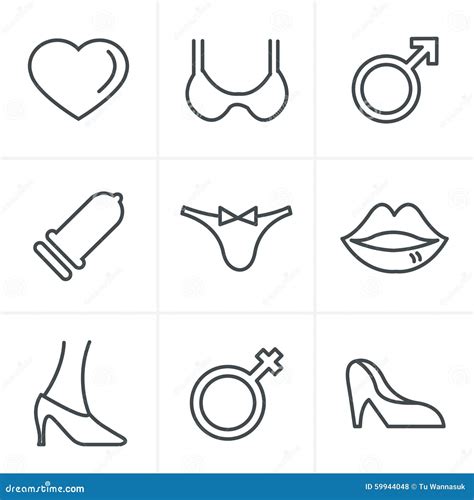 Line Icons Style Sex And Xxx Icons Set Stock Vector Illustration Of Kiss High 59944048