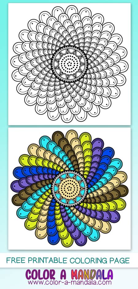 Spiral Mandala Coloring Page (M110) - Free Printable Coloring Pages by ...