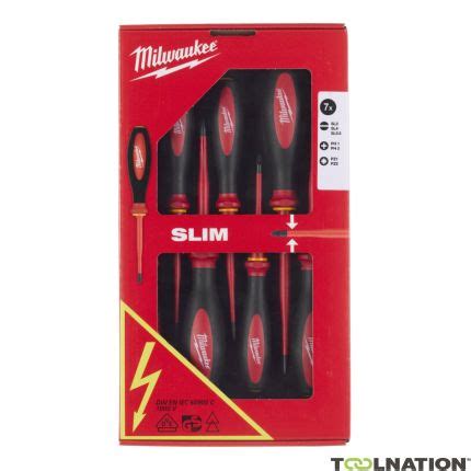 Milwaukee Accessoires 4932471453 Set De Tournevis VDE Slim 7pcs