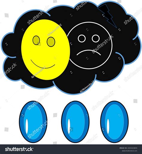 Sad Illustration Adapted Rain Cloud Stock Illustration 2243103655 ...