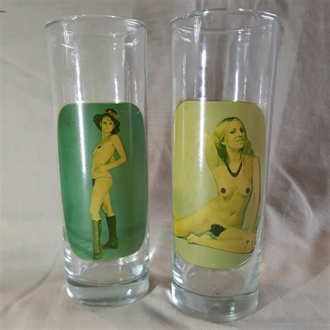 Vintage Girlie Bar Glasses Nude With Added Stars Glasses The Bright Beetle