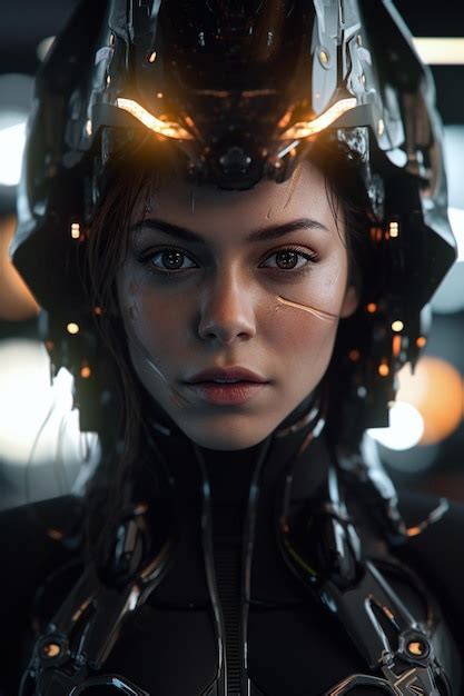 Premium Ai Image Highly Detailed Portrait Of Female Cyborg