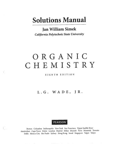 Solutions Manual Of Organic Chemistry By Simek 8th Edition By