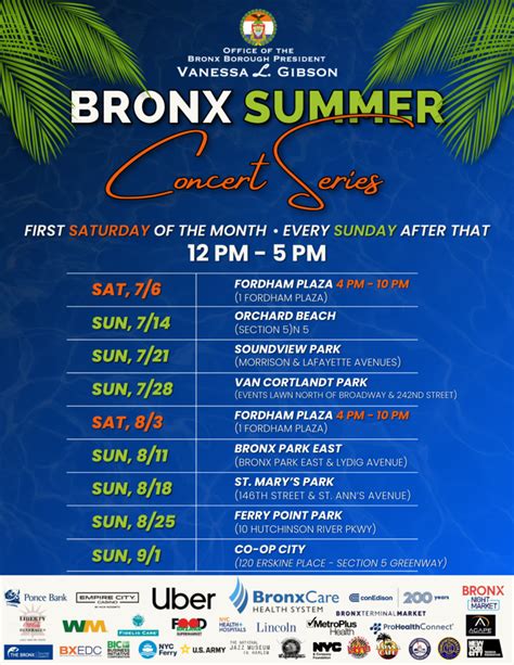 Bronx Summer Concert Series 2024 List Dulci Glennie