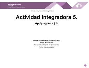 M06 S3 AI6 Actividad Integradora 6 Modulo 6 Ingles Virtual Adviser