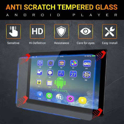 Car Android Player GPS Navigation Tempered Glass Screen Protector For