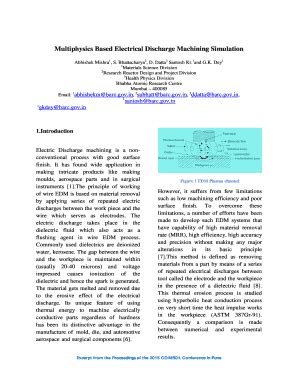 Fillable Online Multiphysics Based Electrical Discharge Machining ...