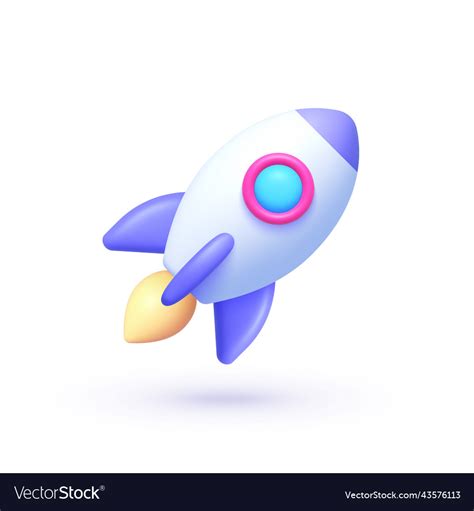 Realistic rocket 3d design Royalty Free Vector Image