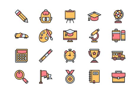 School Set Icon Pack Vector Design 27375110 Vector Art At Vecteezy