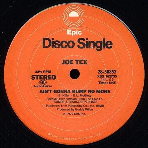 Joe Tex – Ain't Gonna Bump No More Lyrics | Genius Lyrics