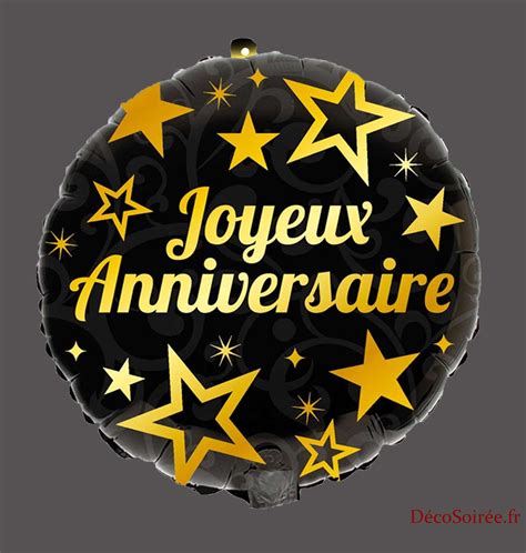 Ballon Rond Joyeux Anniversaire Or D Coration Et Accessoires Pas Cher