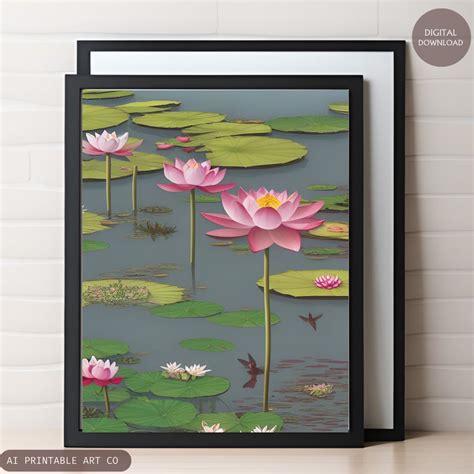 Lotus Flower Wall Art Lotus Flowers Home Decor Zen Art T Etsy