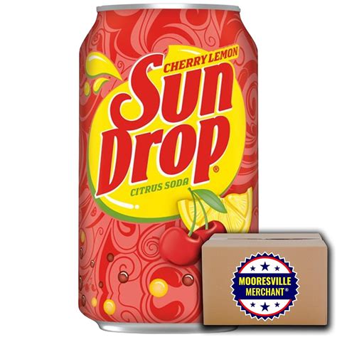 Sundrop Cherry Lemon Citrus Soda.12 OZ Cans,18 Pack,In Safe Ship Box ...