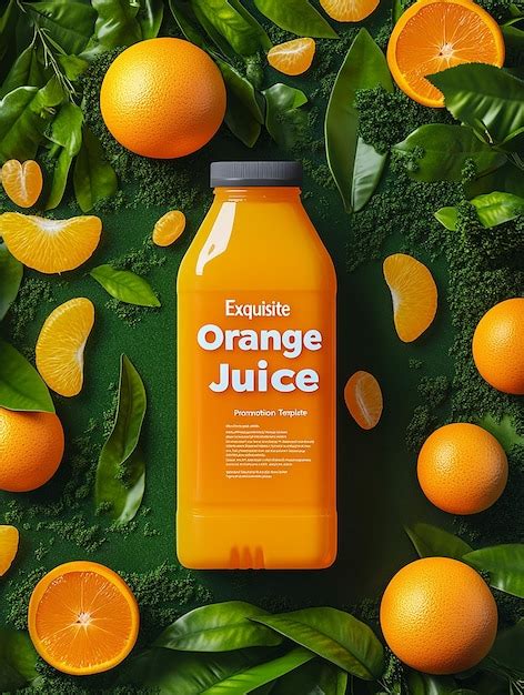 Beautiful Orange Juice Promotion Template Premium AI Generated Image