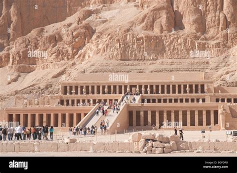 The Mortuary Temple Of The Female Pharaoh Hatshepsut In The Valley Of