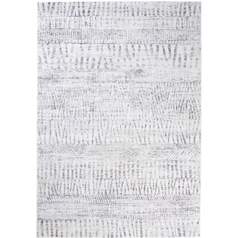 TAPISO Tapis Salon Poils Ras Sky Bleu Gris Clair Ethnique Polyester