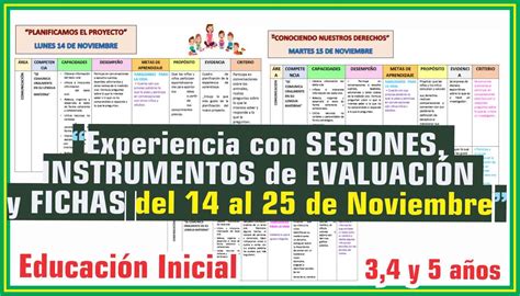 Experiencia con SESIONES INSTRUMENTOS de EVALUACIÓN y FICHAS Tengo