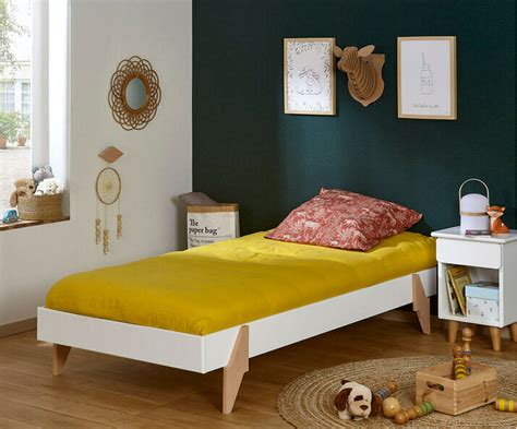 Lit Enfant Empilable Avec Sommier Et Matelas En Mousse 15 Cm Boho