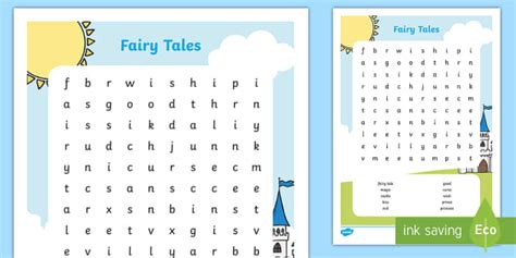 Fairy Tale Fantasy Word Search Teacher Made Twinkl