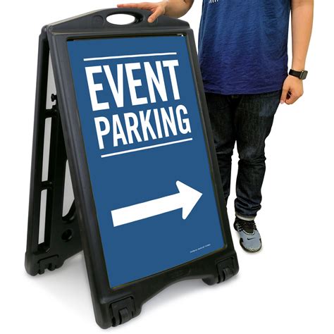 Event Parking With Directional Arrows Sidewalk Sign