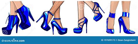 Hermosas Piernas Femeninas Con Zapatos De Tacón Alto Ilustraciones