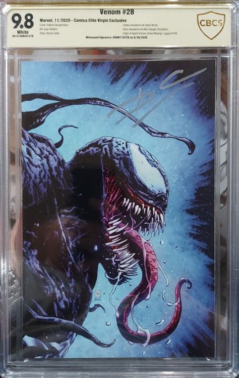 Venom 28 9 8 CBCS Virgin Exclusive Signed By Donny Cates Comic Books