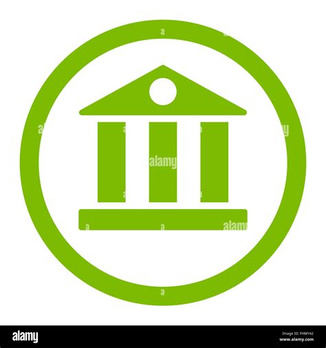 Bank Flat Eco Green Color Rounded Raster Icon Stock Photo Alamy