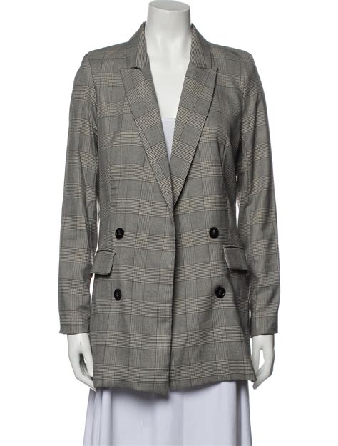 Rachel Zoe Plaid Print Blazer - Brown Jackets, Clothing - WRL67473