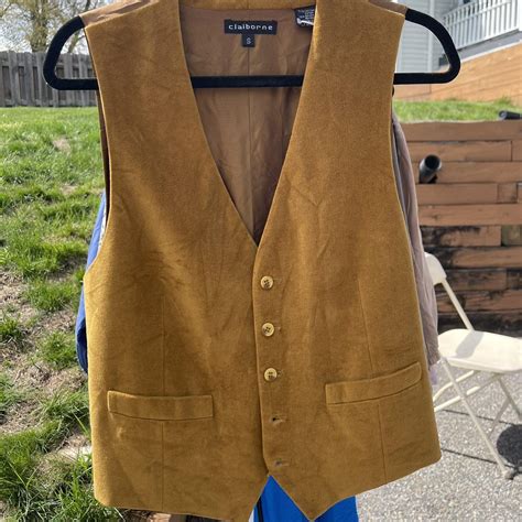 Liz Claiborne Women S Tan And Gold Gilet Depop