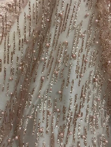 Gold Beaded Glitter Lace Fabric French Lace Fabric Luxurious Etsy