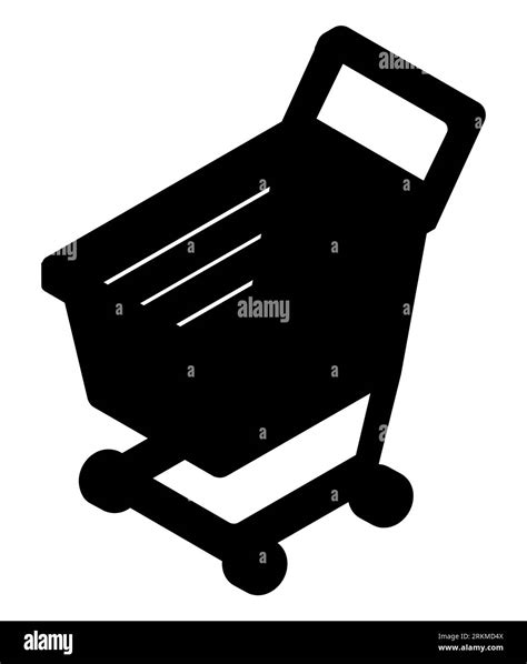 Black Silhouette Of A Shopping Trolley Cart Vector Isolated On A White