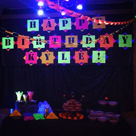 Teen Boy Bday Party Neon Glow In The Dark Neon Birthday Party Glow