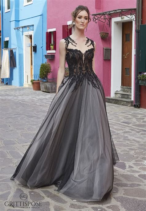 Black Wedding Dress With Alternative Embroidery Mg Merak Gritti