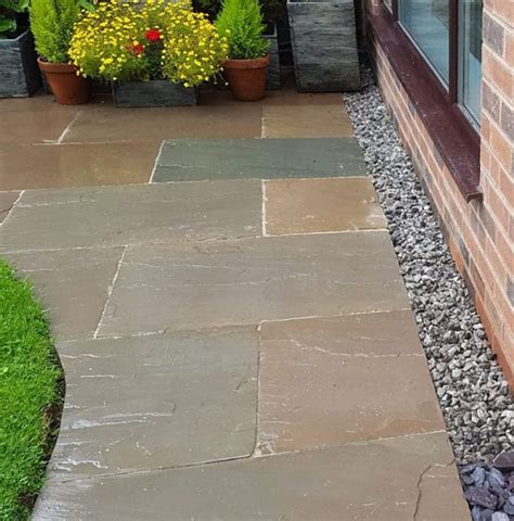 Autumn Brown Indian Sandstone Paving Slabs Patio Stones Nustone