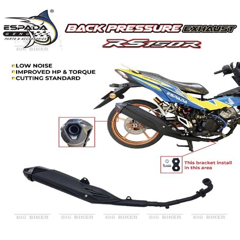 BIG BIKER ESPADA EXHAUST PIPE BACK PRESSURE RS150 RSX 28mm 32MM Y15ZR