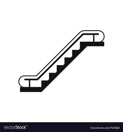 Escalator Black Simple Icon Royalty Free Vector Image