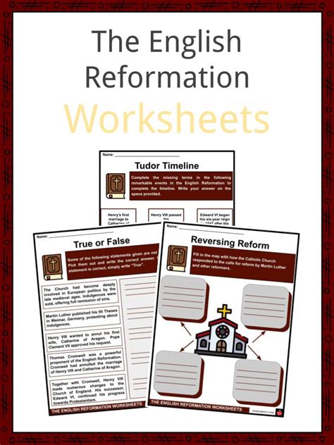 English Reformation Facts And Worksheets History Events