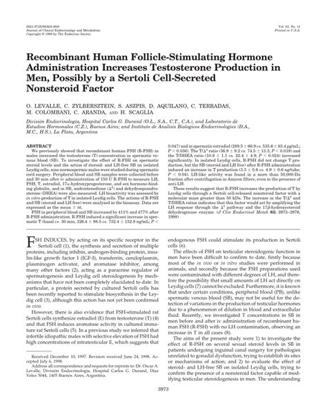 Pdf Recombinant Human Follicle Stimulating Hormone Administration