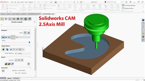 Solidworks Cam Tutorial Axis Mill Operation Youtube