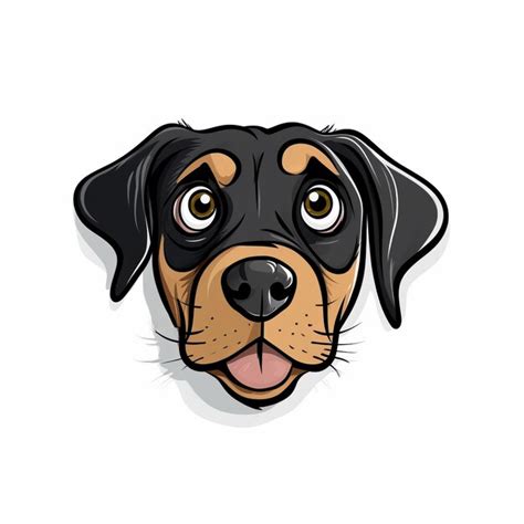 Premium Ai Image Rotweiler Dog Head Iconic Pop Culture Caricature On