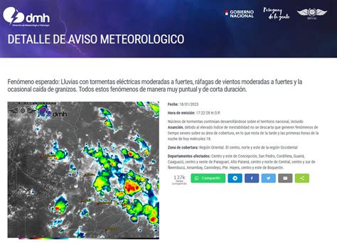 DMH Paraguay on Twitter Aviso Meteorológico N 81 2023 Emitido