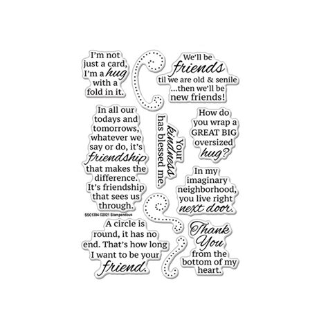 Friends Hug Quotes Cling Stamp Set Sentiments Words - Etsy