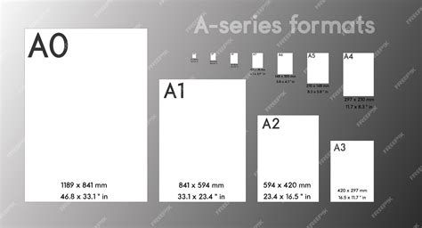 Premium Vector Aseries Paper Formats Size A0 A1 A2 A3 A4 A5 A6 A7