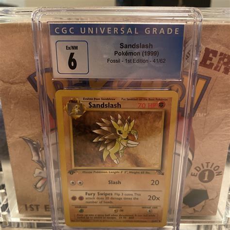 Sandslash Fossil St Edition Cgc Ex Nm Ebay