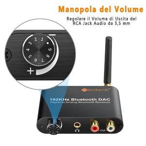 Neoteck DAC Convertitore 192Khz Con Ricevitore Bluetooth 5 0 Controllo