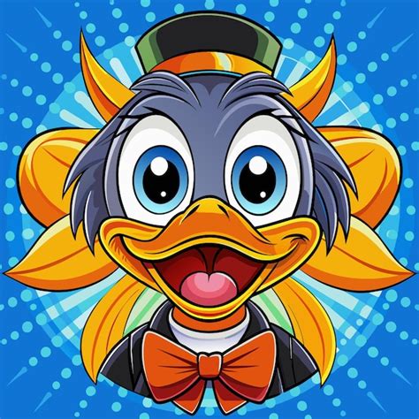 Premium Vector A Duck With A Bow Tie And A Bow Tie