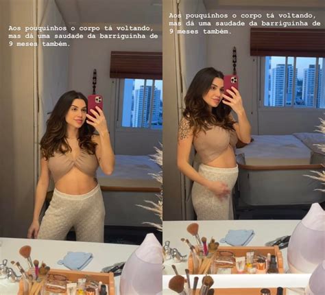 Paula Amorim mostra a barriga sete dias após o parto Tá voltando