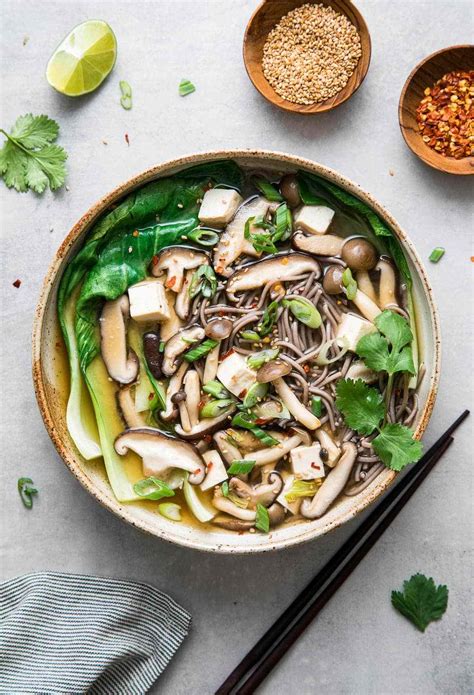 Bok Choy Wild Mushroom Soba Noodle Soup Recipe Cloud App