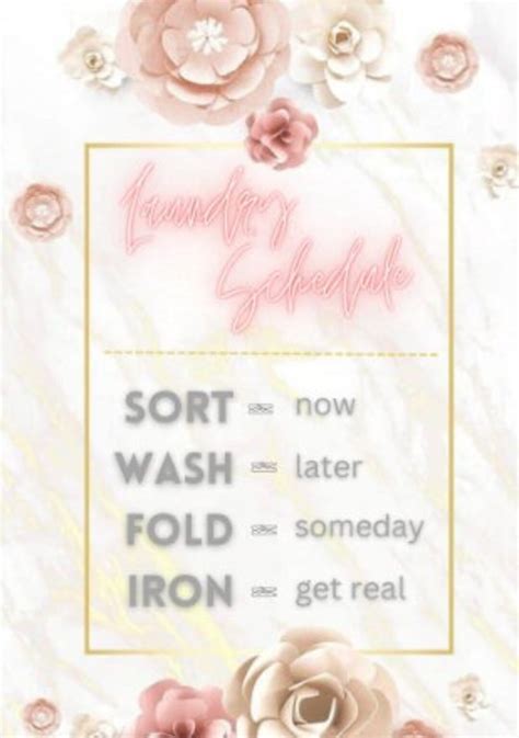 Digital Printable Funny Laundry Room Schedule Decor - Etsy